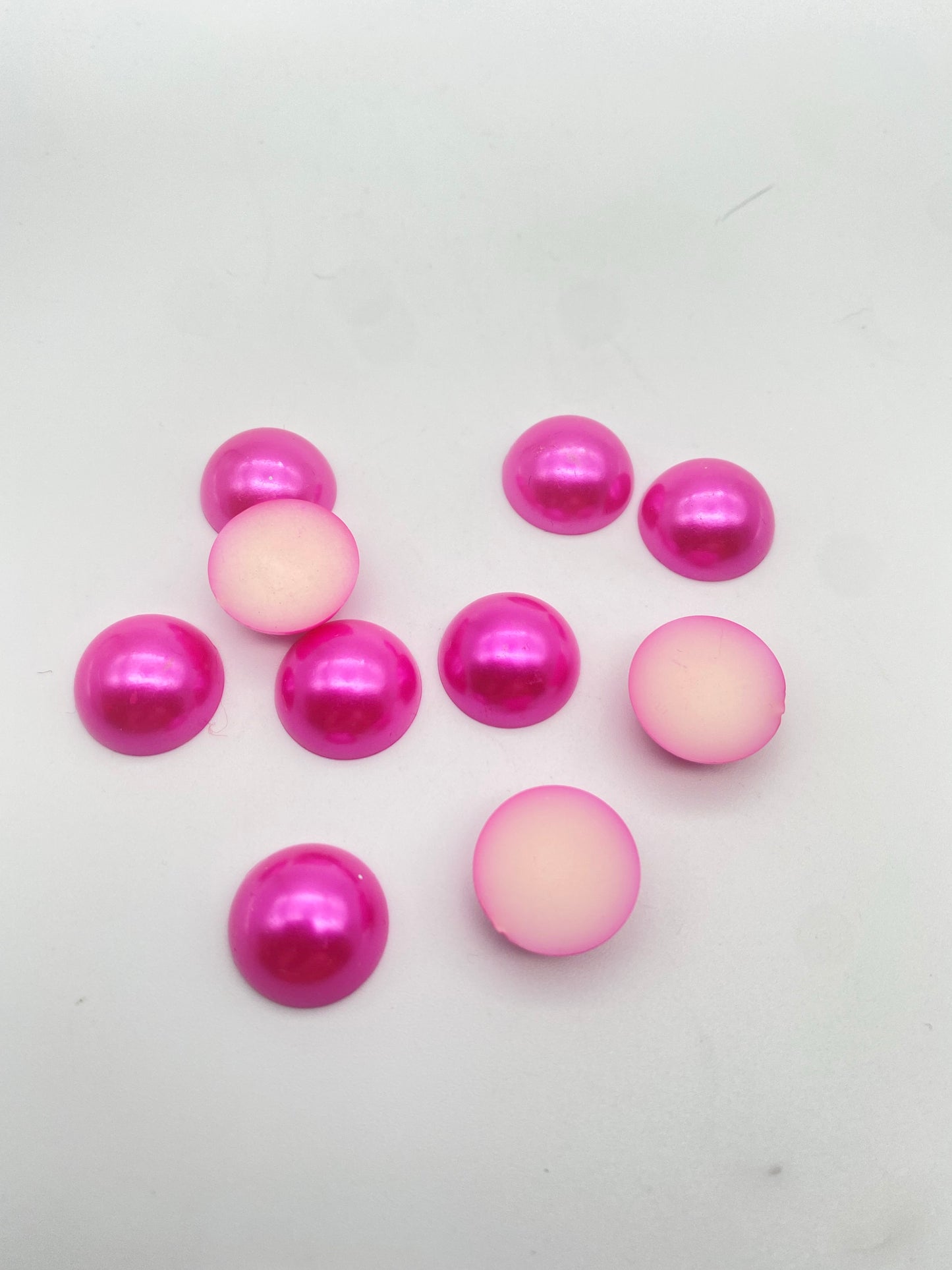 Flat Back Hot Pink Pearl 10pck
