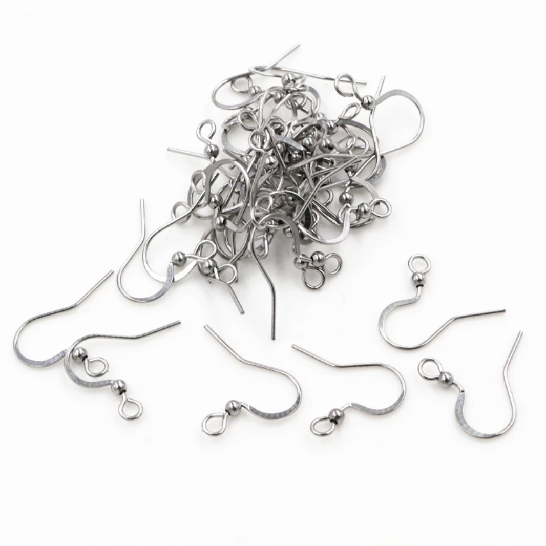 Stainless Steel Earring Hooks (Flat)