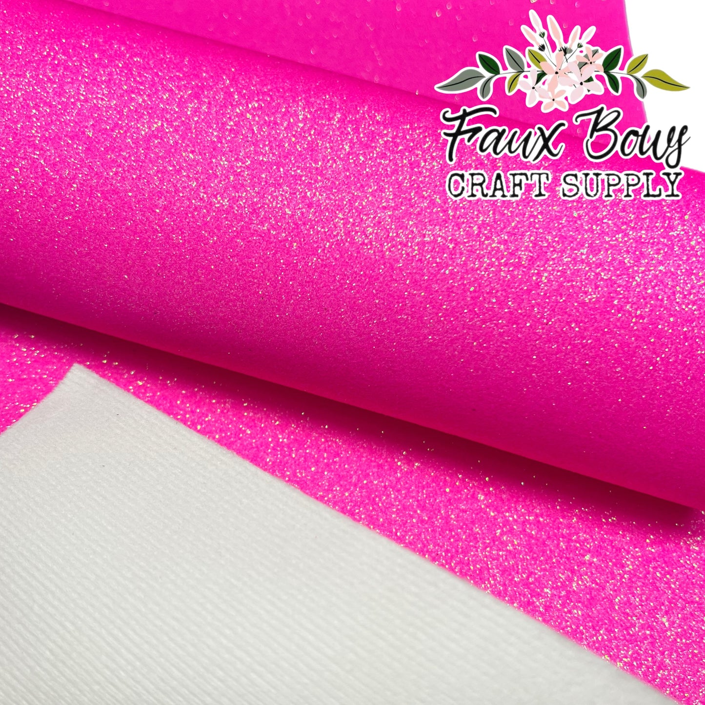 Shocking Pink NEW Fine Glitter (Felt Backed)