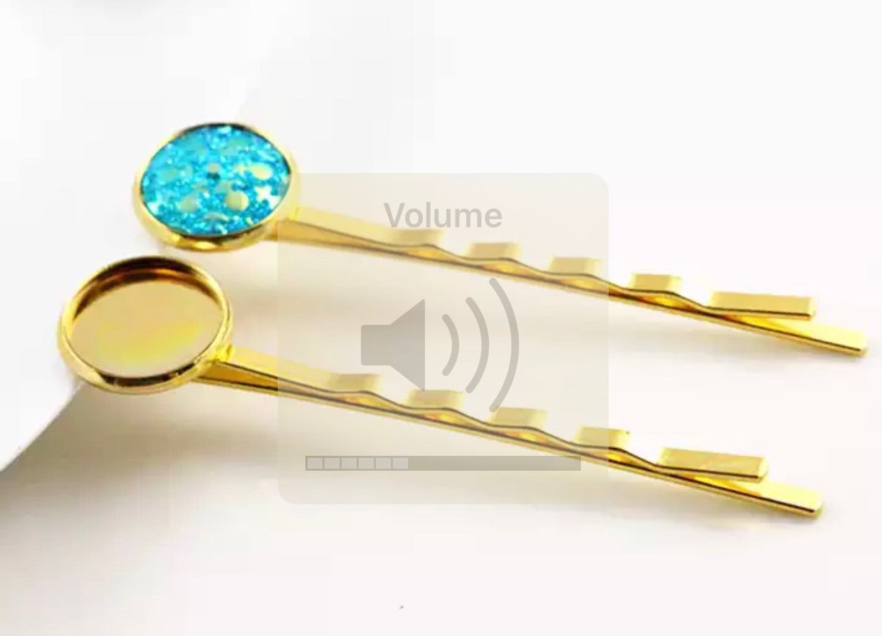 Bobby Pin-12mm Cabochon Base
