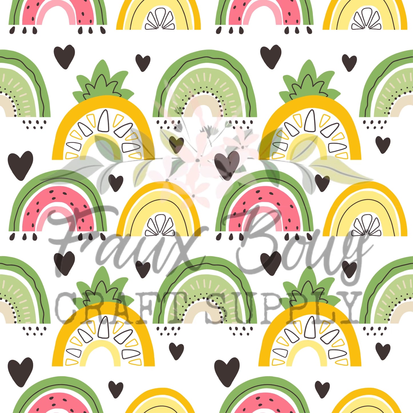 đź’śRainbow Fruit PRINTED Pebbled Leather