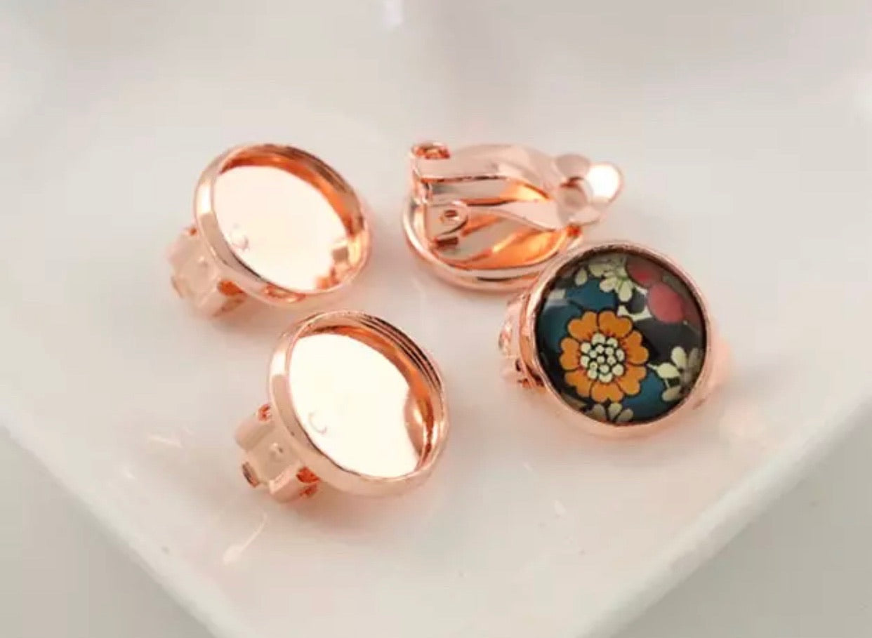 Clip On Earring-12mm Cabochon Base