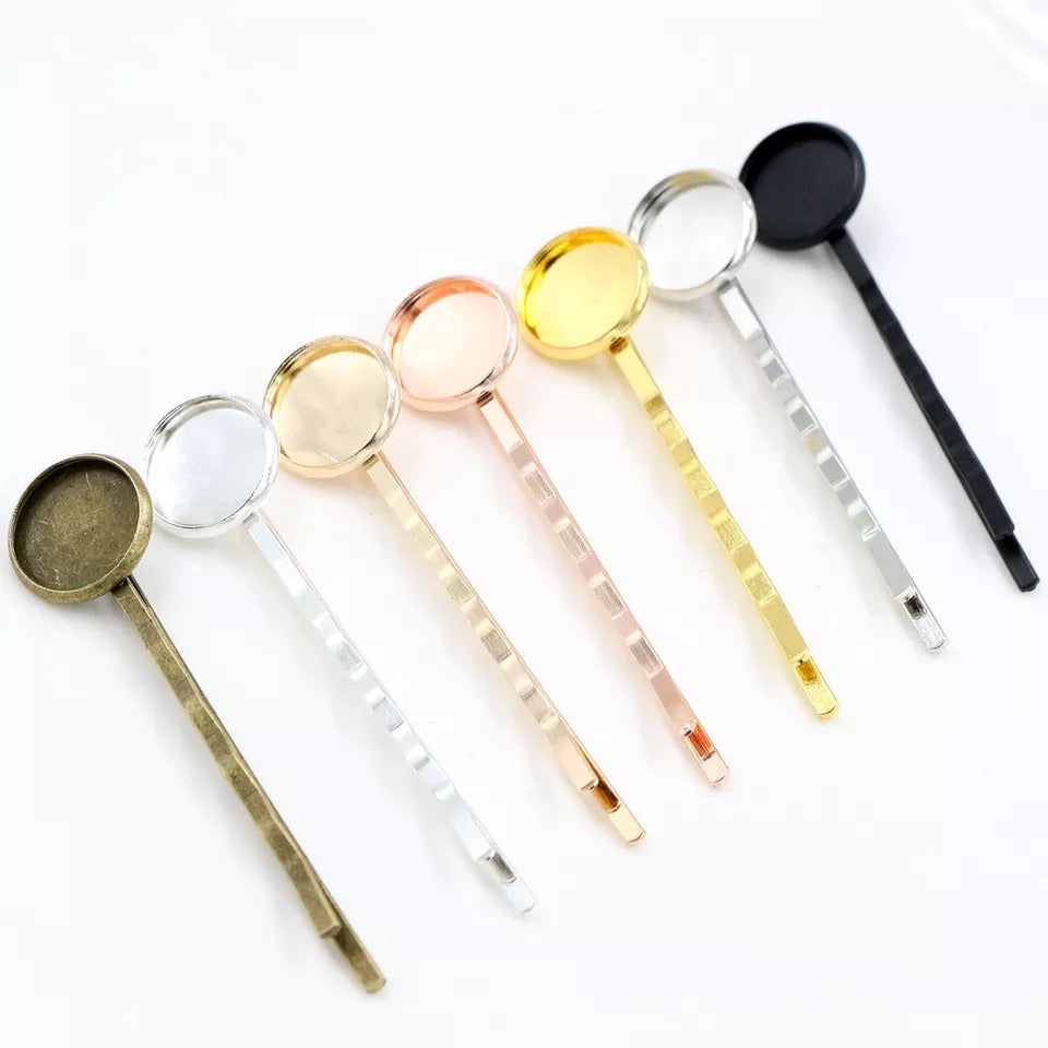 Bobby Pin-12mm Cabochon Base