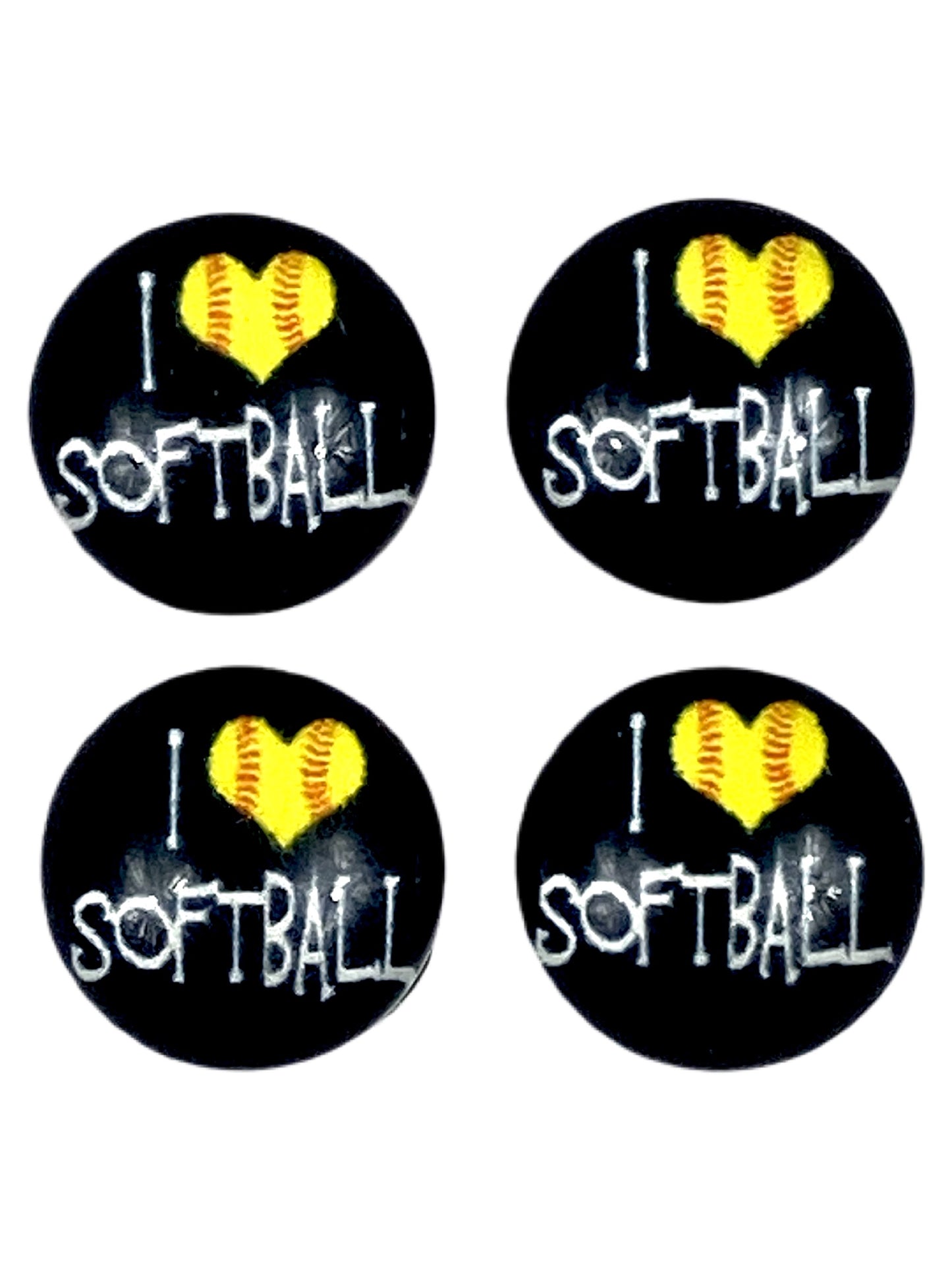 I Love Softball-12mm Glass Cabochon