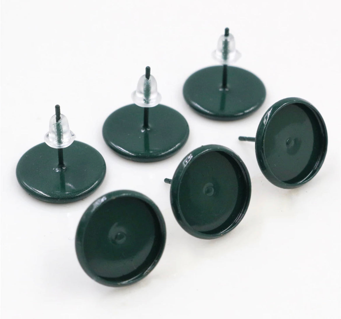 Colored Stud Earring Base-10mm Cabochon
