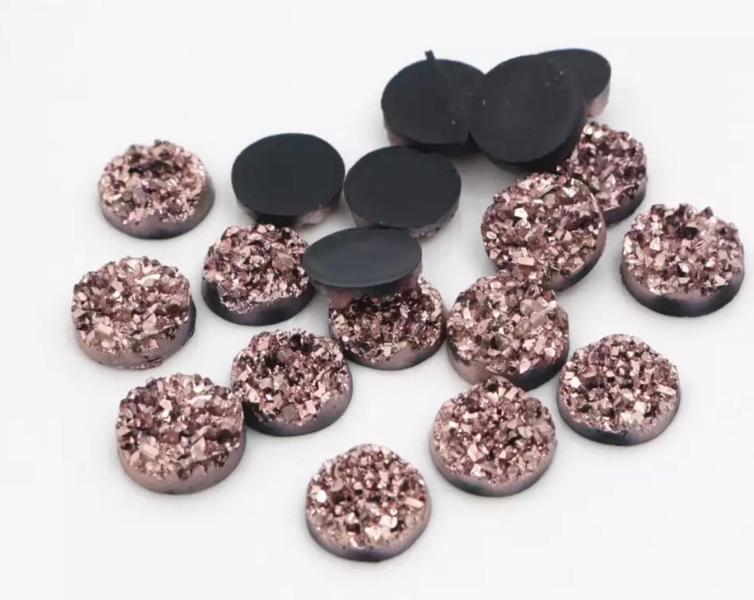 Rose Gold-8/10/12mm Druzy