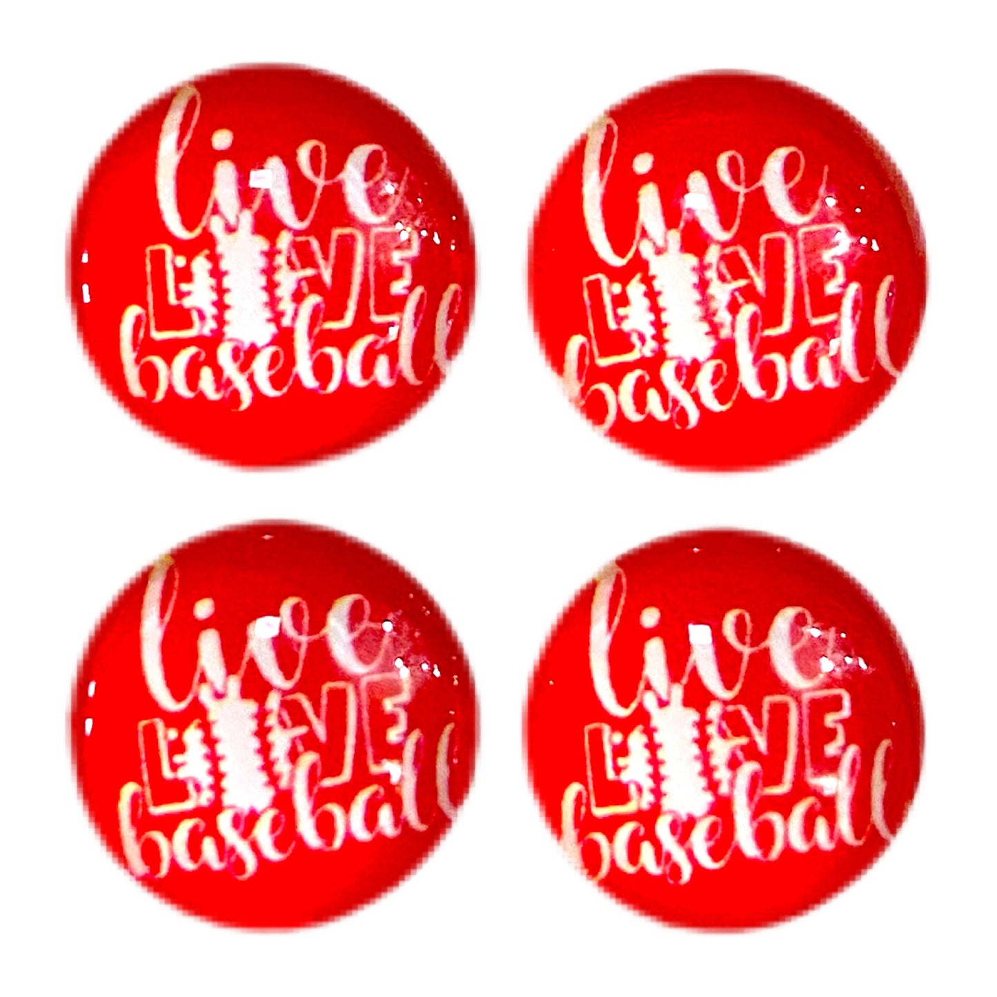 Live Love Baseball (Custom)-12mm Glass Cabochon