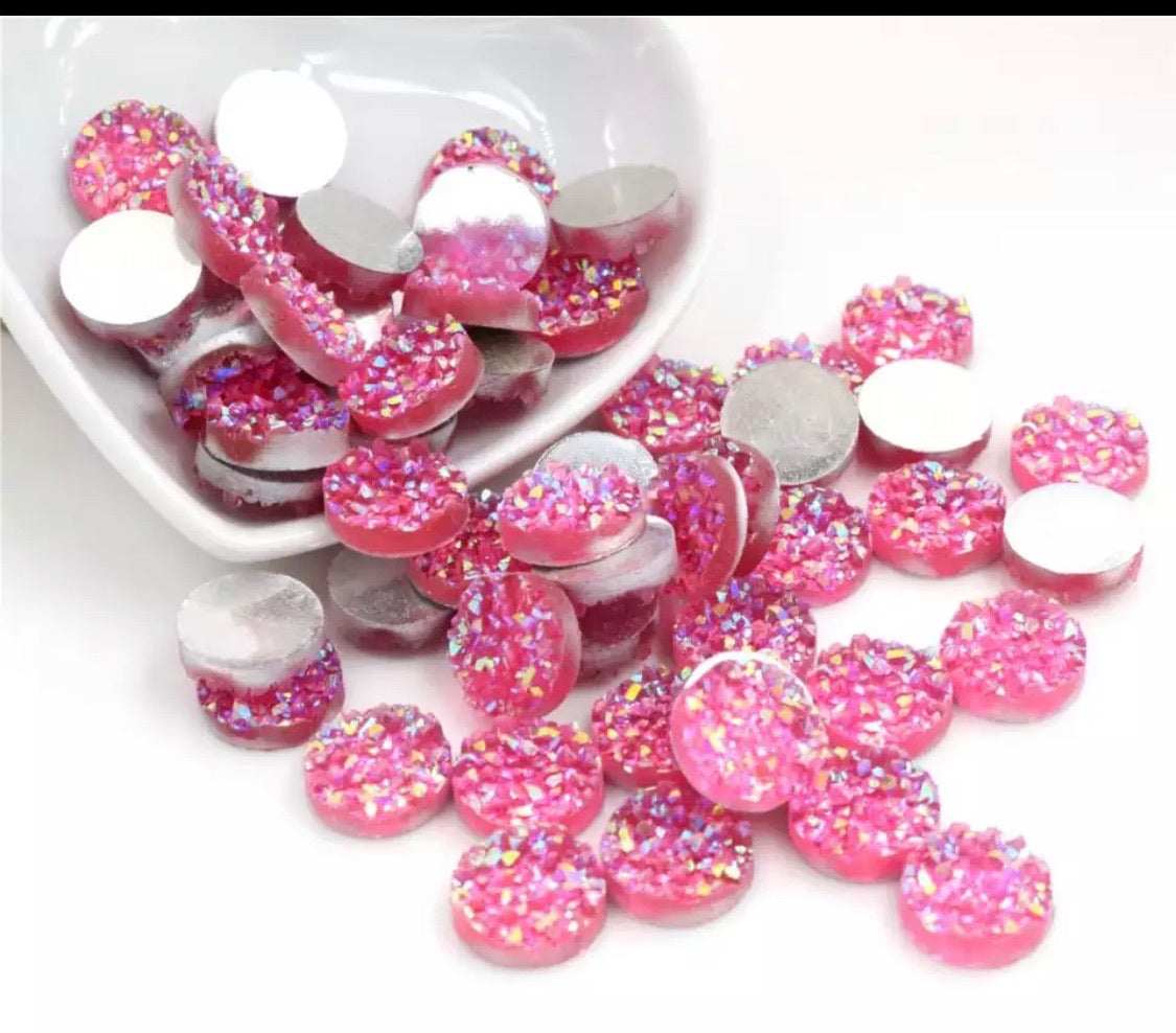 Pink-8/10/12mm Druzy