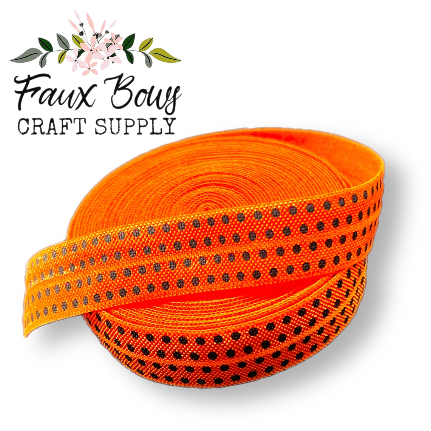 Pumpkin Polka Dot PRINTED FOE (5 Yards)
