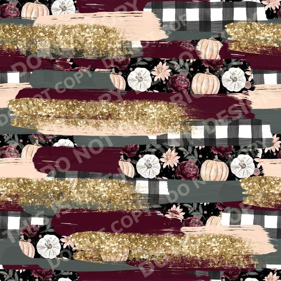 Pretty Pumpkins Brushstrokes Printed Fabric Ribbed Knit/Bullet/DBP/Scuba/Leather