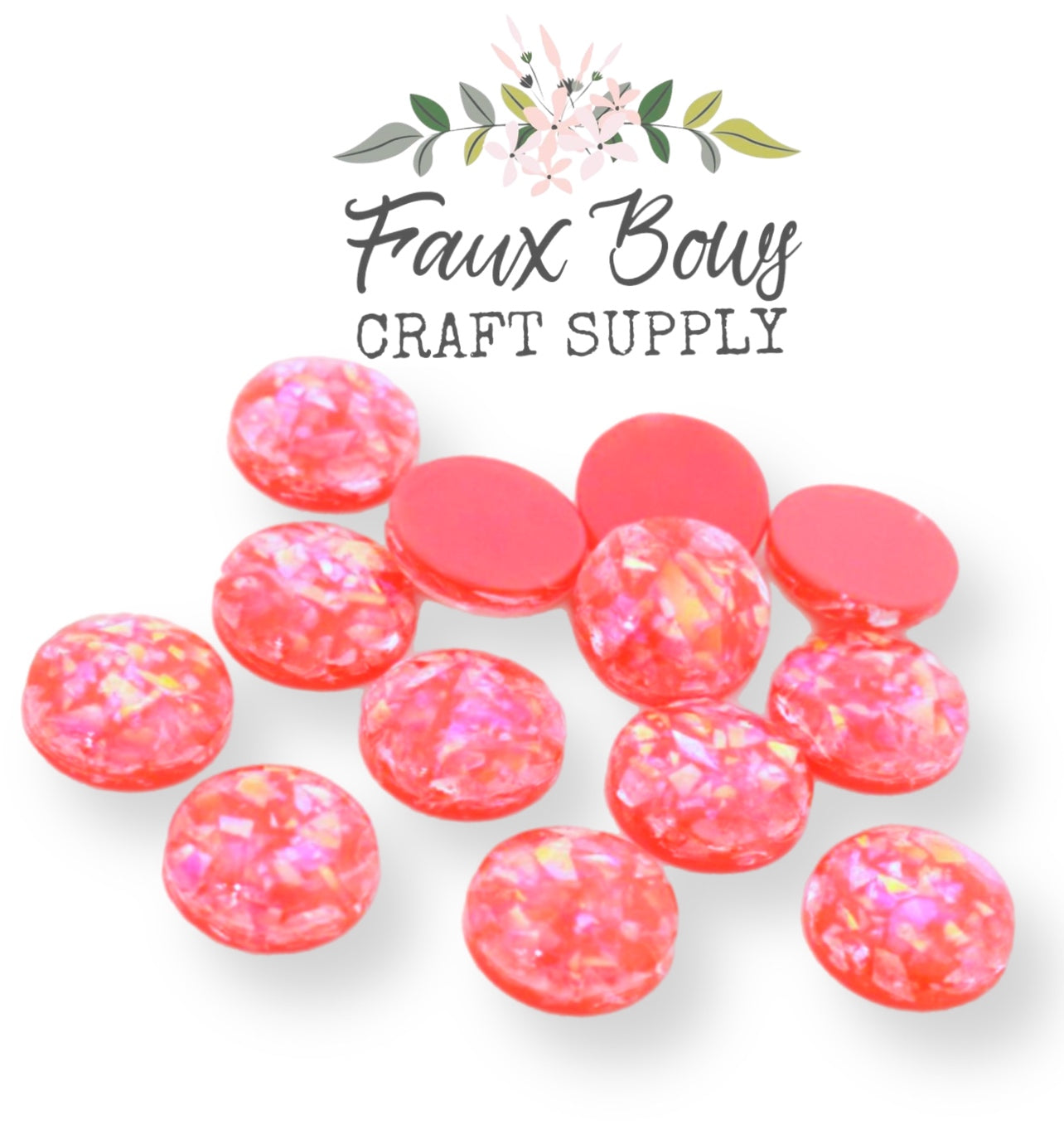 Watermelon Red Tinsel-12mm Cabochon