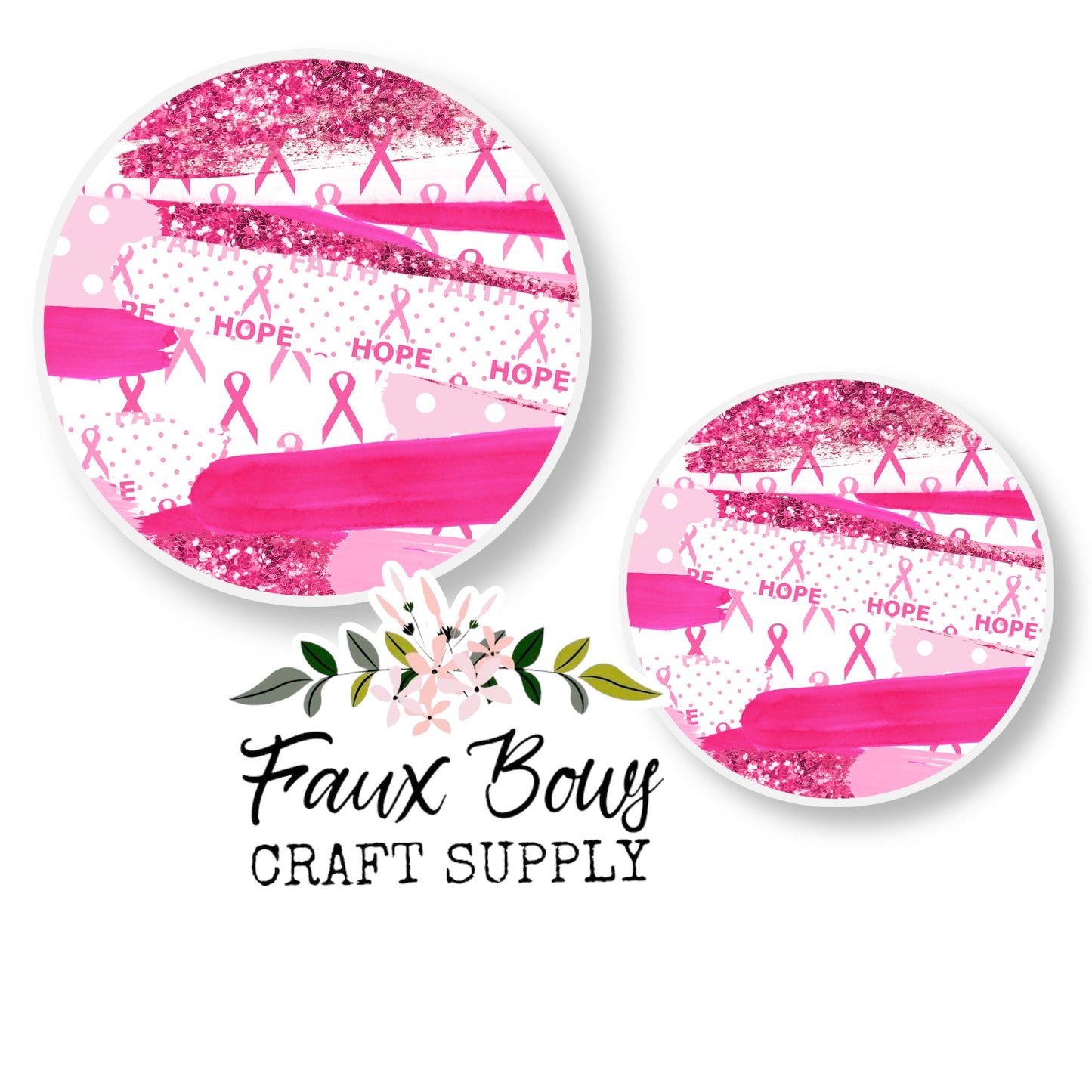 Breast Cancer Awareness Brushstrokes (Custom)-10/12mm Glass Cabochon