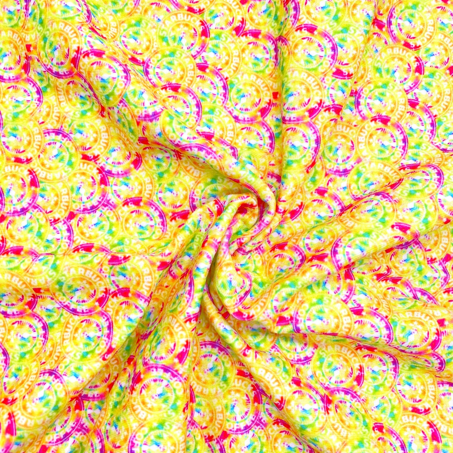 Neon Rainbow Starbucks Custom) DBP Stretch Knit Fabric