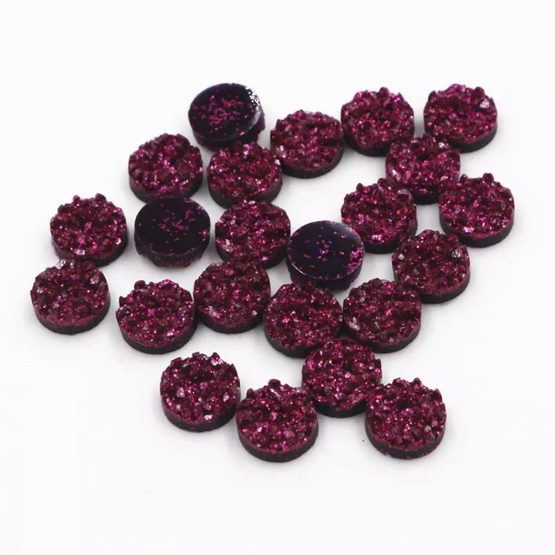 Wine-8/10/12mm Druzy