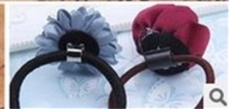 Ponytail Holder Clear/Black Plastic Buckle Backing