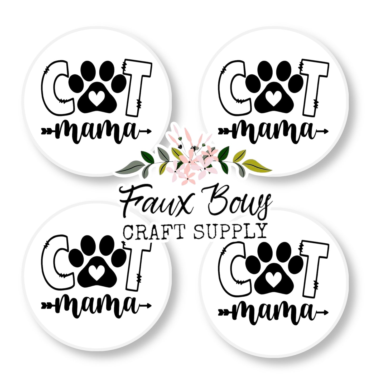 Cat MAMA (Custom)-12mm Glass Cabochon