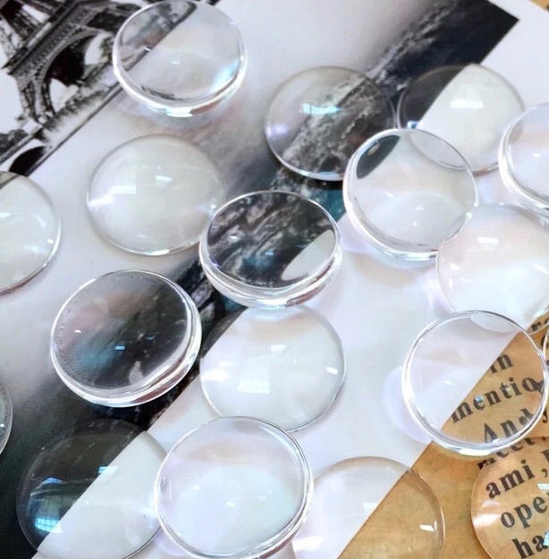 Clear Glass- 12/10mm Glass Cabochon
