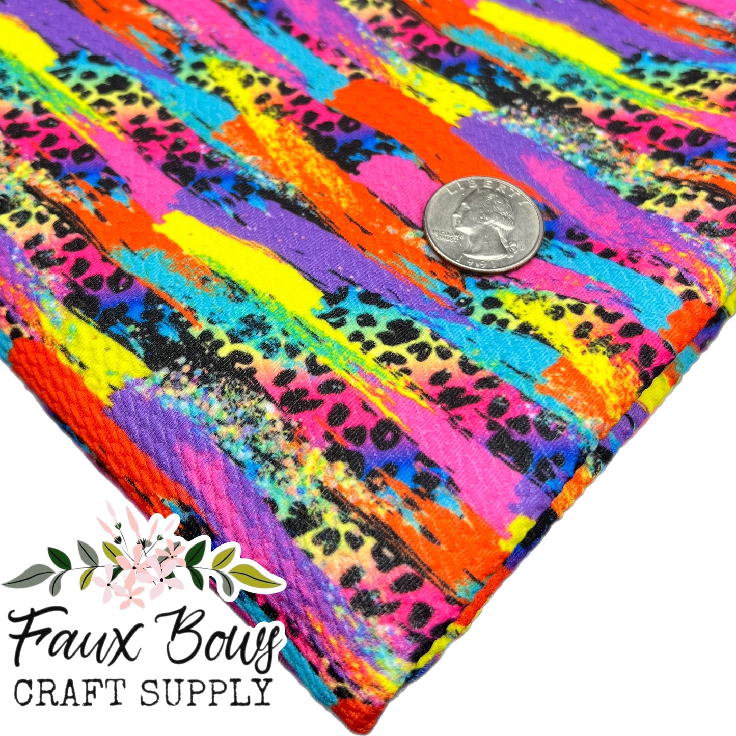 Lisa Vibe Brushstroke Printed Fabric- Ribbed Bullet/DBP/Leather