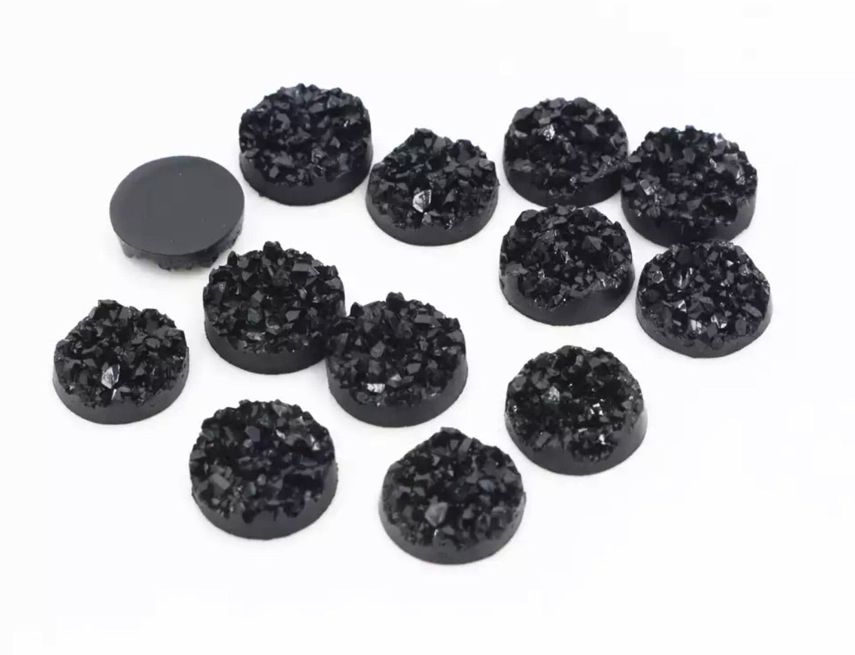 Black-8/10/12mm Druzy