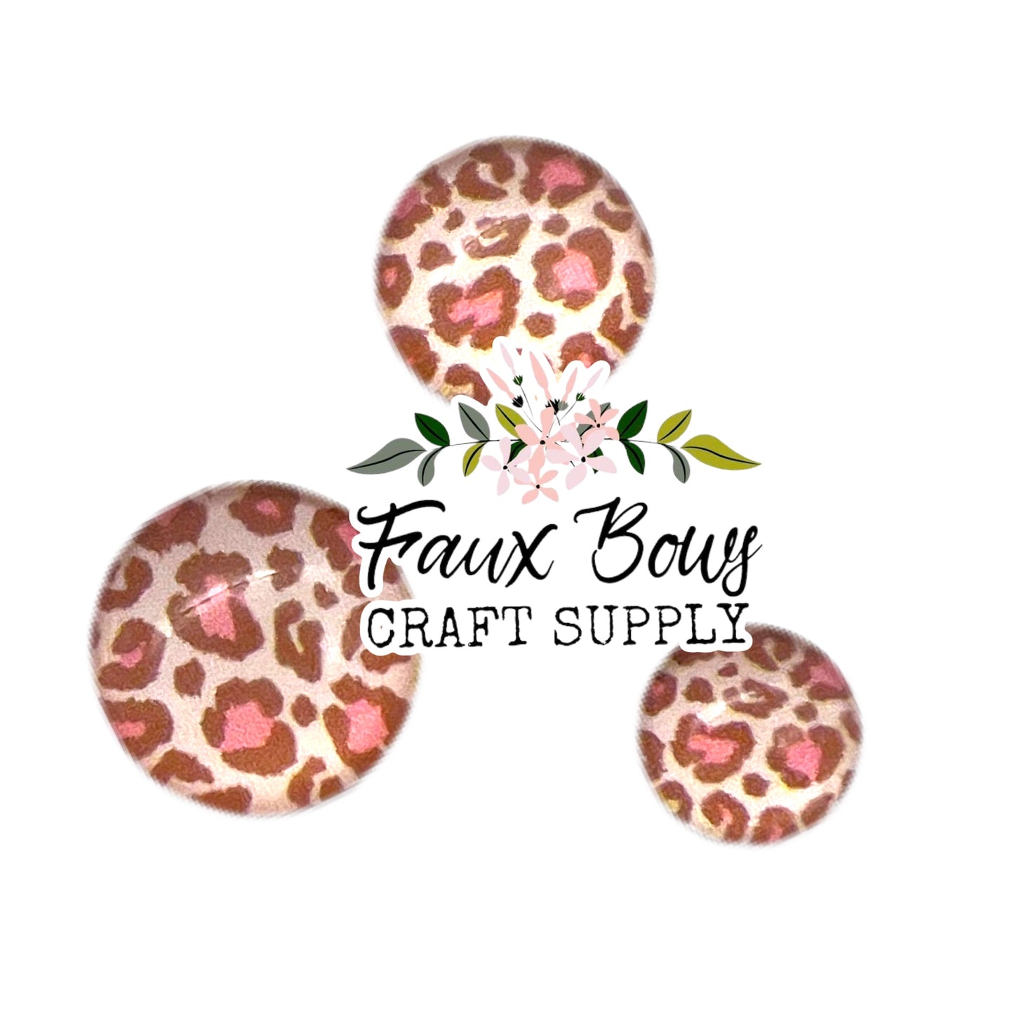 Mauve Leopard (Custom)-8/10/12mm Glass Cabochon