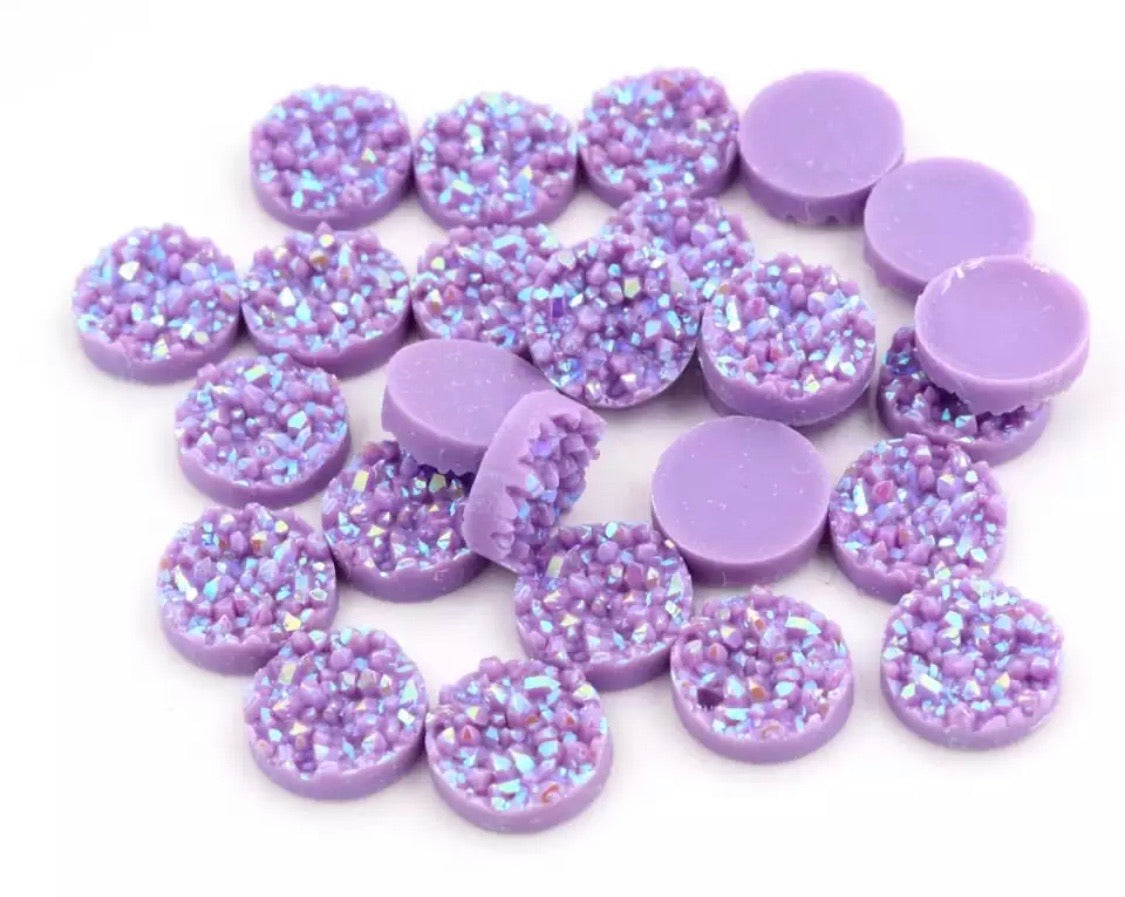 Light Purple Iridescent-8/10/12mm Druzy