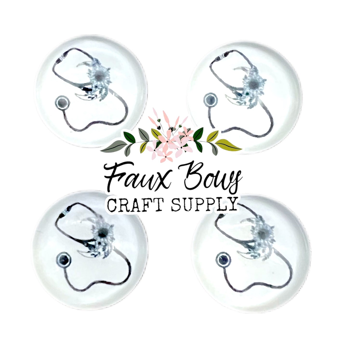 Moon Stethoscope (Custom)-12mm Glass Cabochon