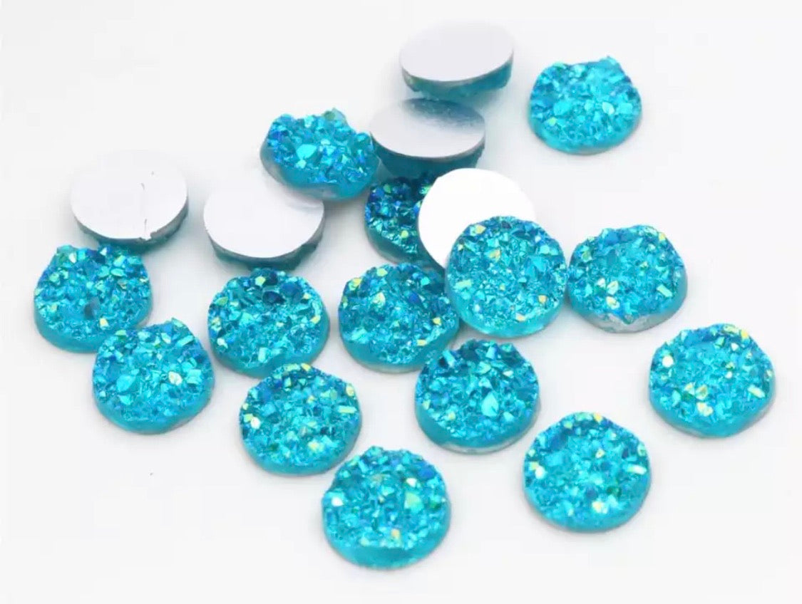Water Blue-8/10/12mm Druzy