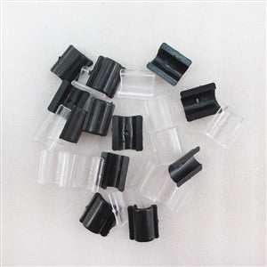 Ponytail Holder Clear/Black Plastic Buckle Backing