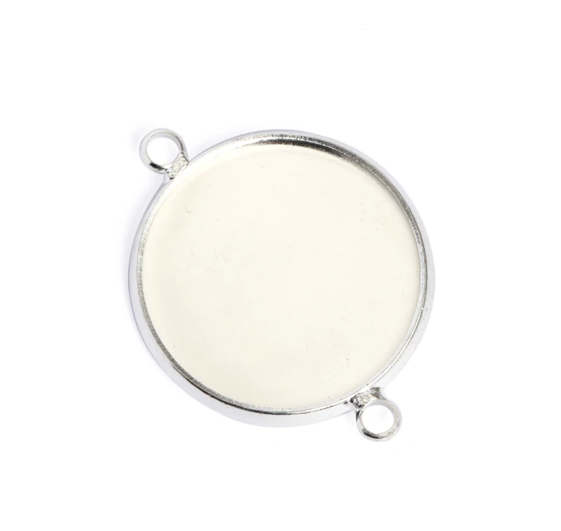 Double Loop Pendant Bezel-12mm Cabochon Base
