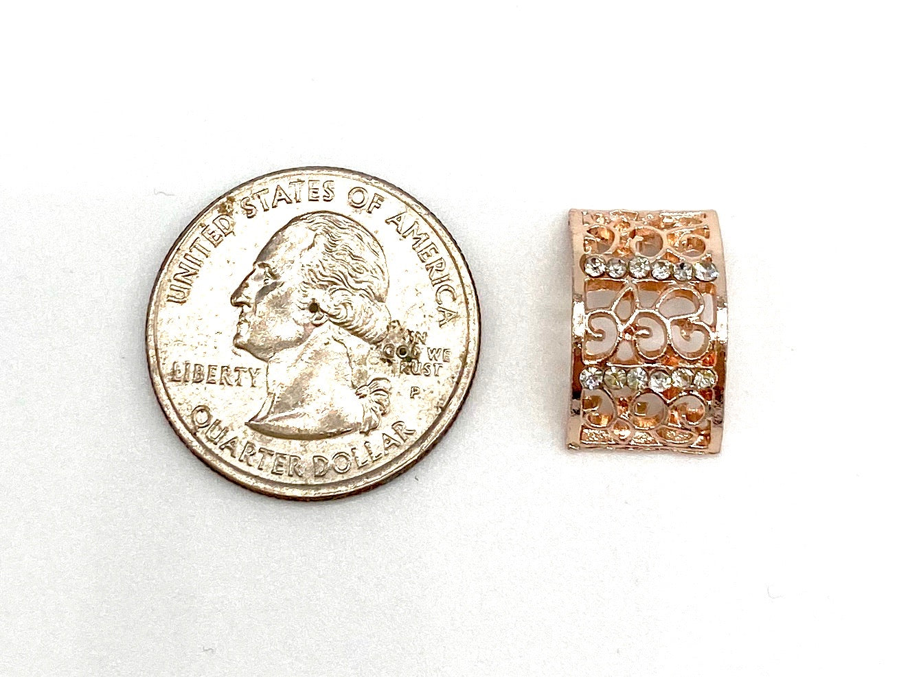 Rose Gold Rhinestone Arch - Metal Button