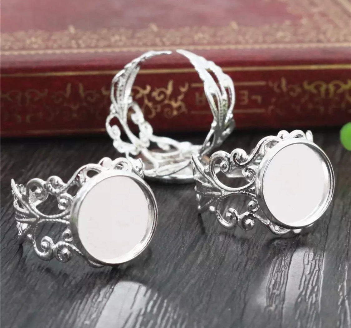 Lace Ring with 12mm Cabochon Base