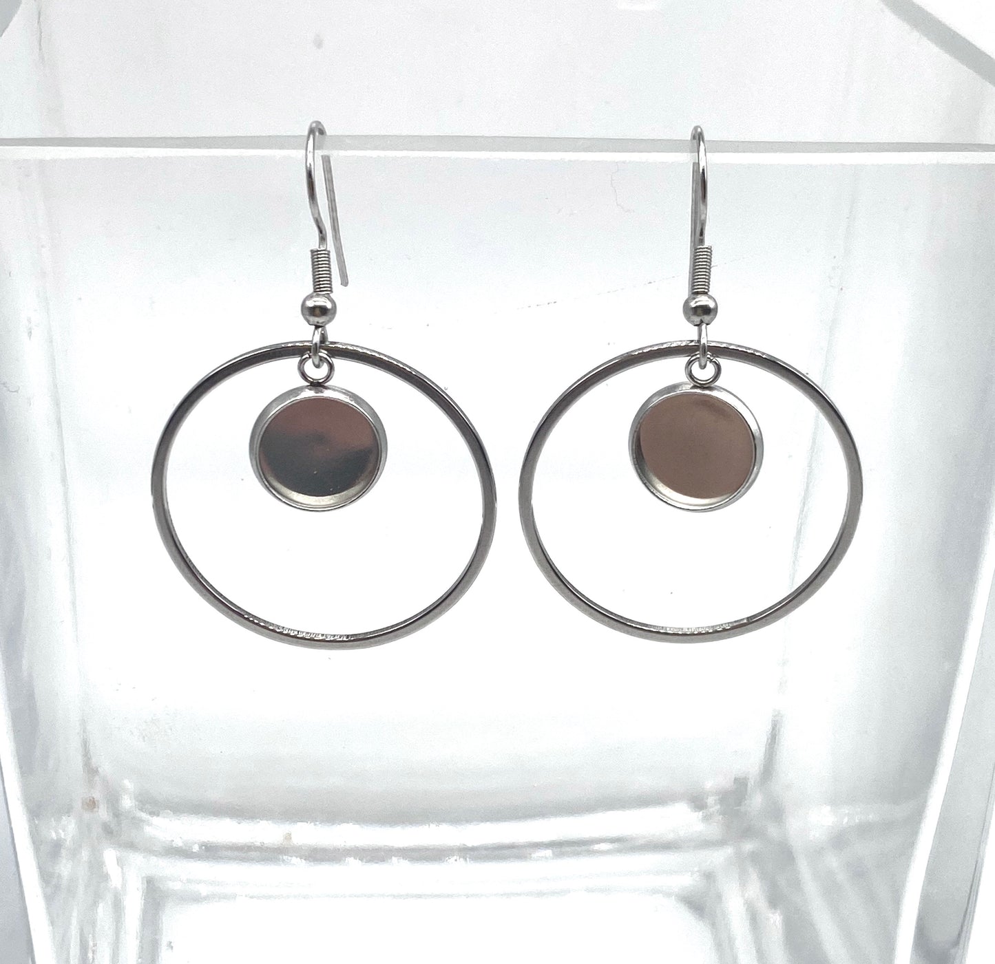 Dangle Hoops-10mm Cabochon Base