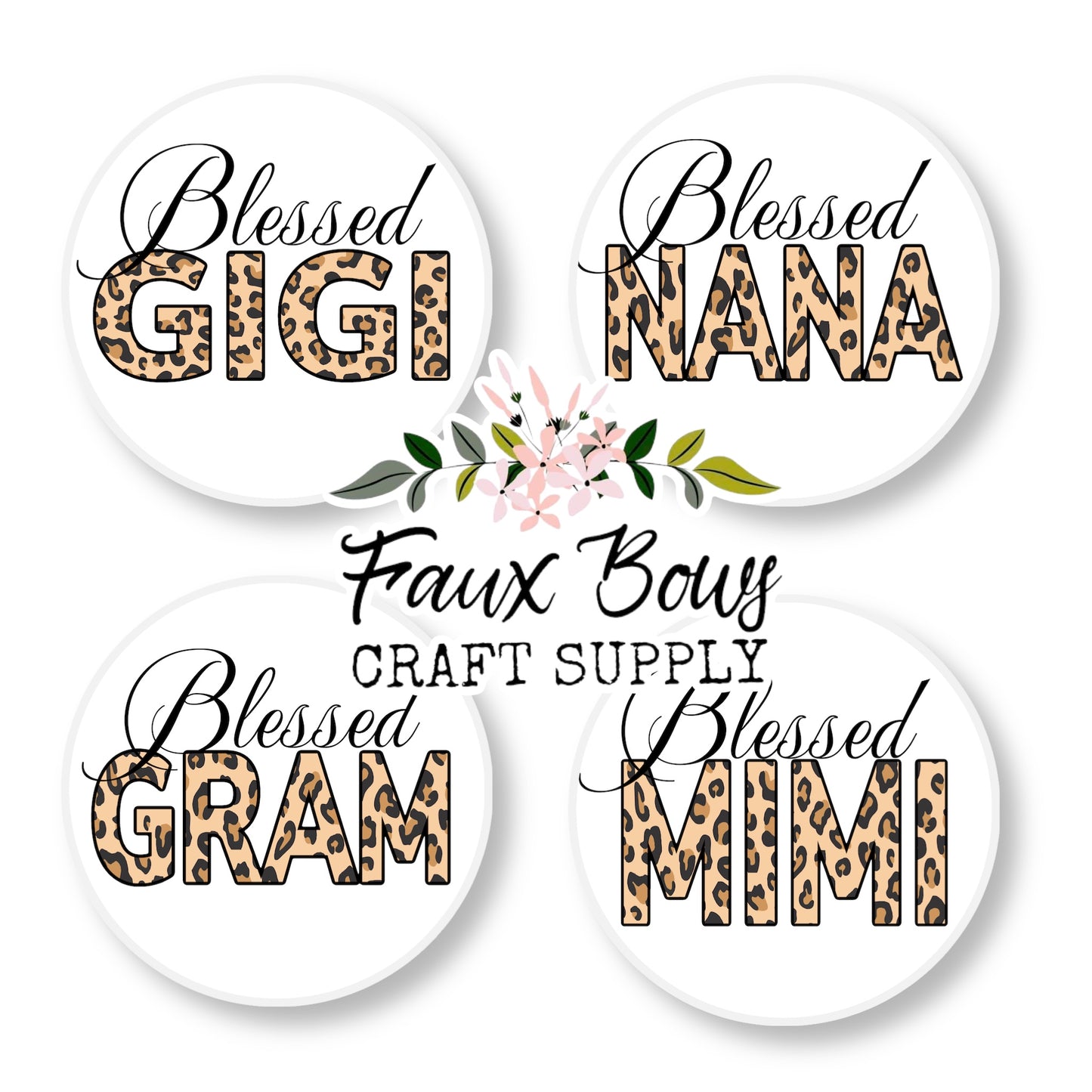 Leopard Blessed Nana/Gigi/Gram/Mimi (Custom)-12mm Glass Cabochon