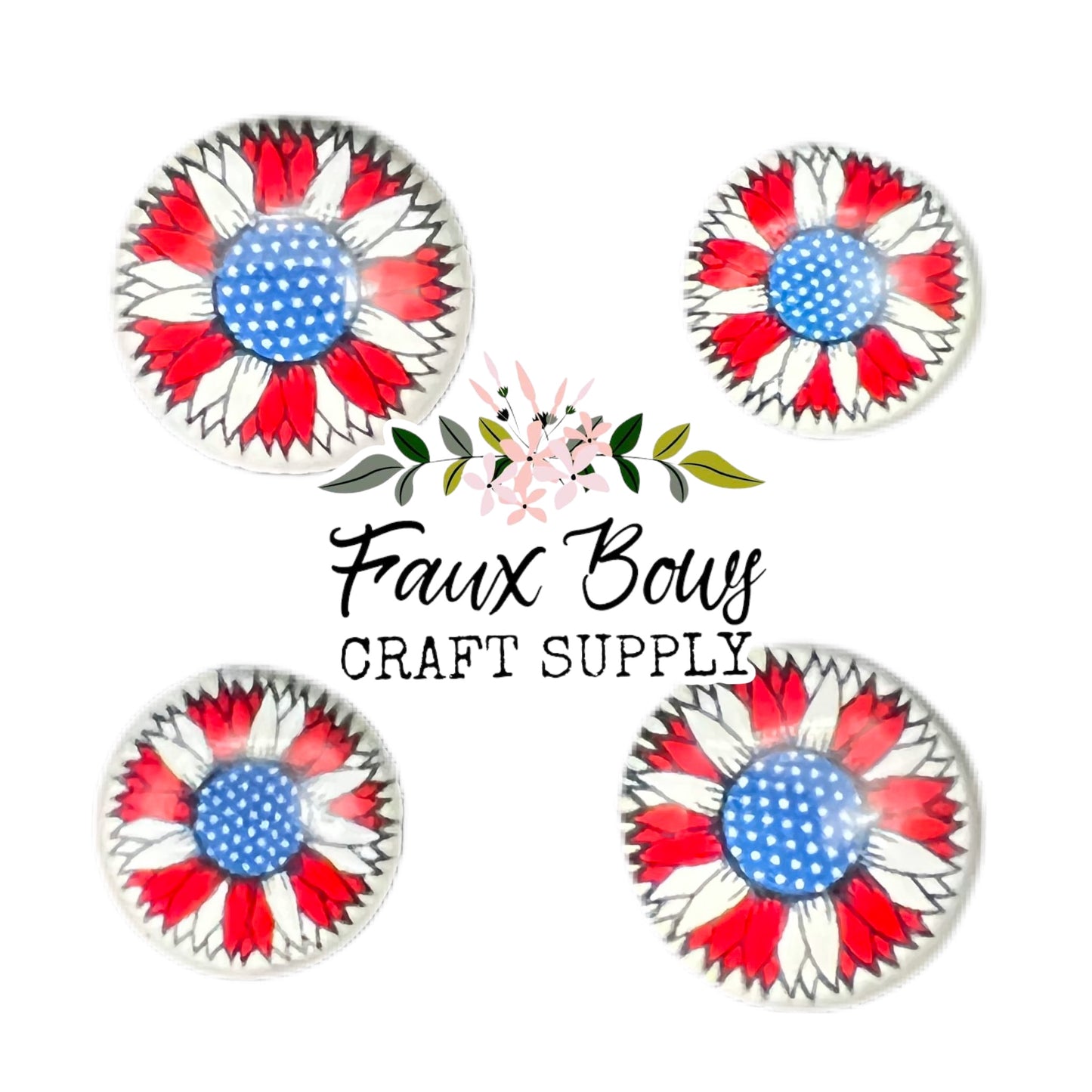 USA Sunflower (Custom)-10/12mm Glass Cabochon