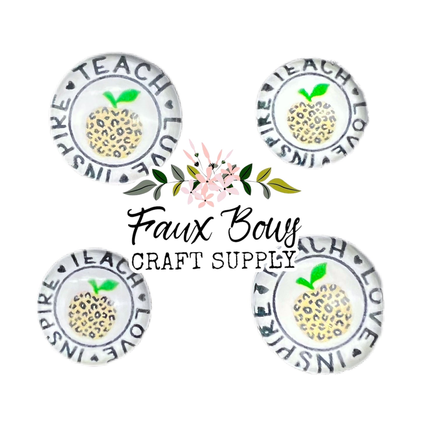 Cheetah Teach Apple (Custom)-10/12mm Glass Cabochon