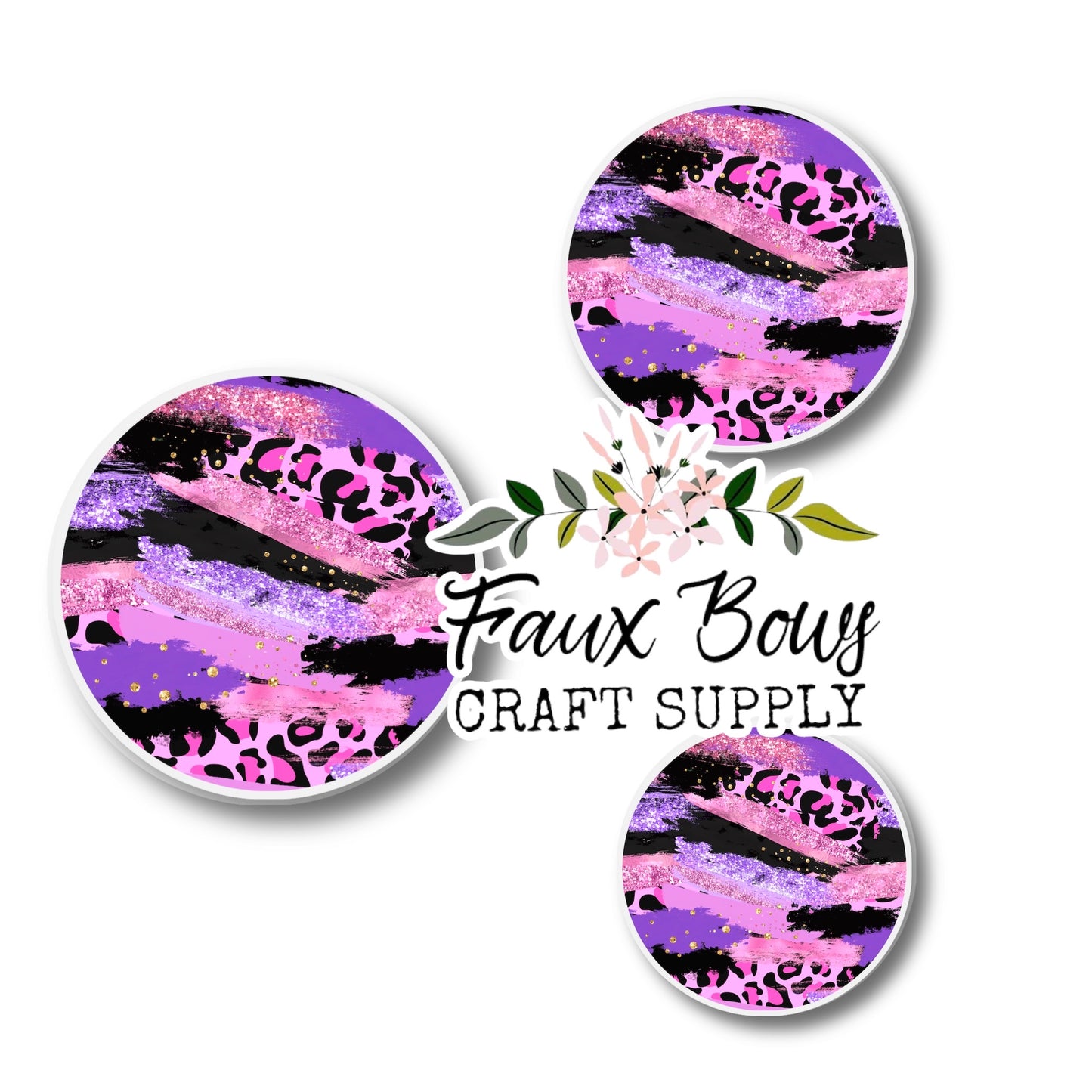 Wild Pink Leopard Brushstrokes (Custom)-8/10/12mm Glass Cabochon