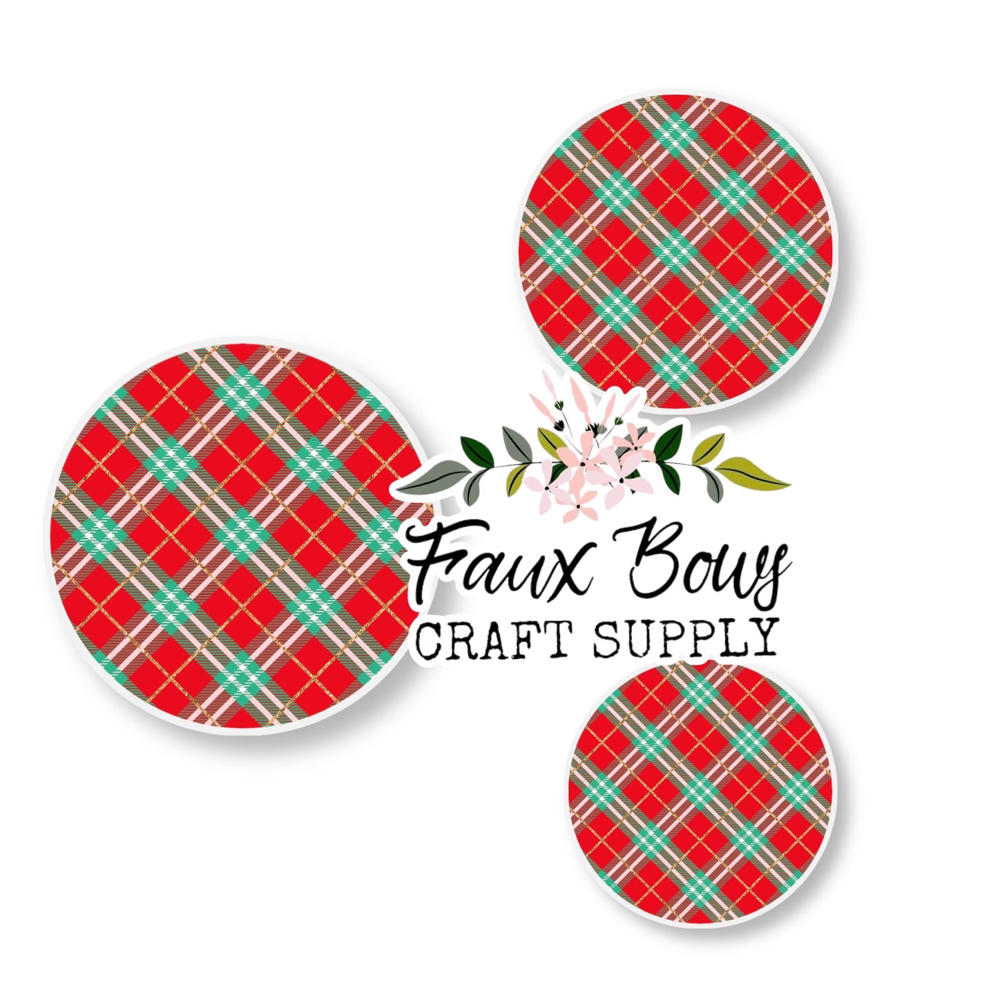 Christmas Plaid (Custom)-8/10/12mm Glass Cabochon