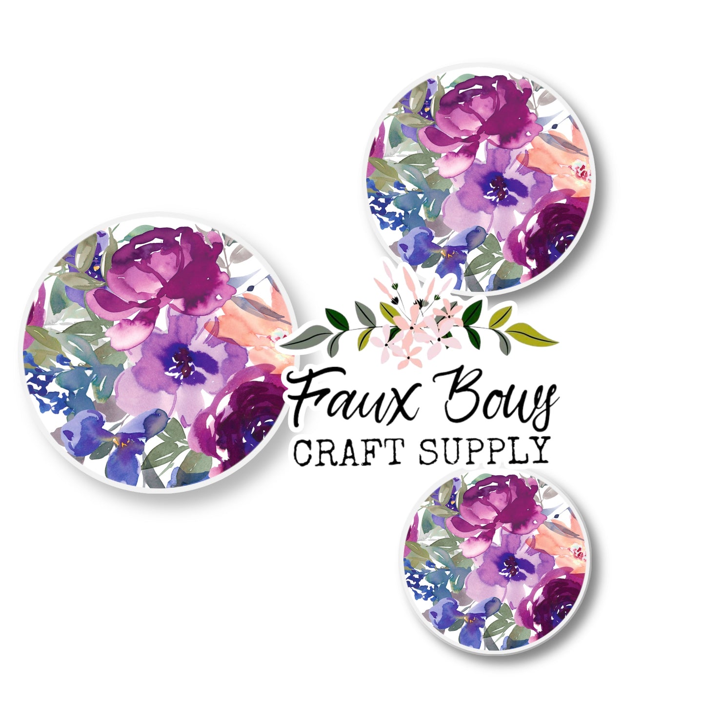 Purple Blossom (Custom)-8/10/12mm Glass Cabochon