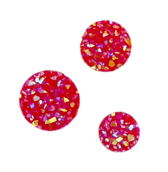 Red Iridescent-8/10/12mm Druzy