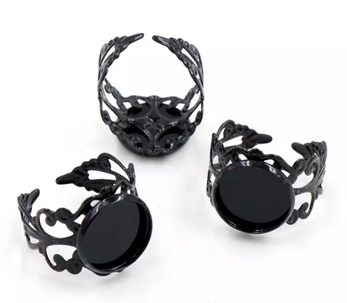 Lace Ring with 12mm Cabochon Base