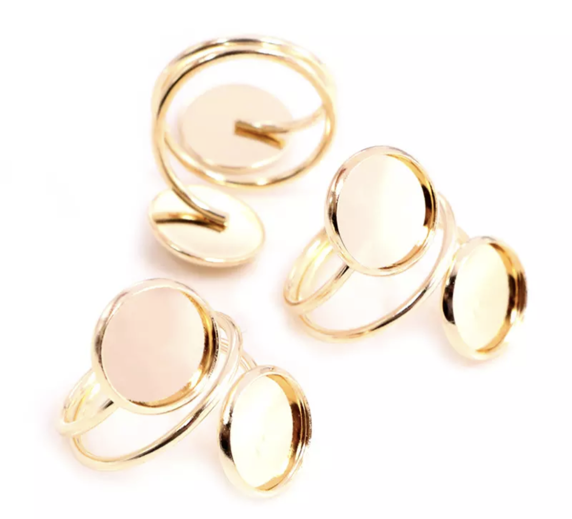 Ring with 12mm Double Cabochon Base