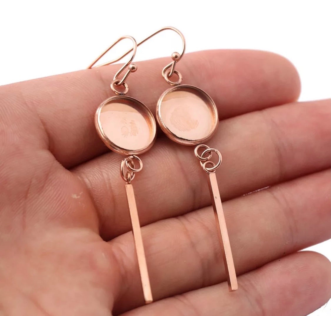 Bohemian Dangle-12mm Cabochon Base (Pair)