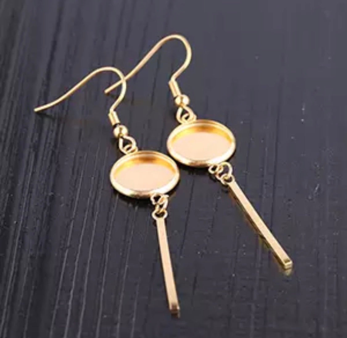 Bohemian Dangle-12mm Cabochon Base (Pair)