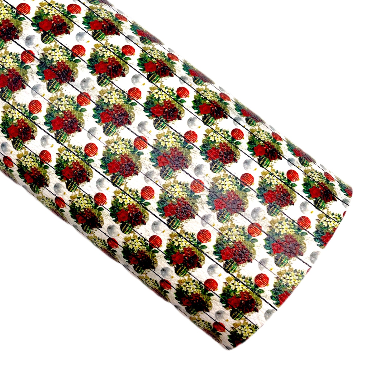 Holiday Greetings Pebbled Faux Leather Sheet (Custom Print)