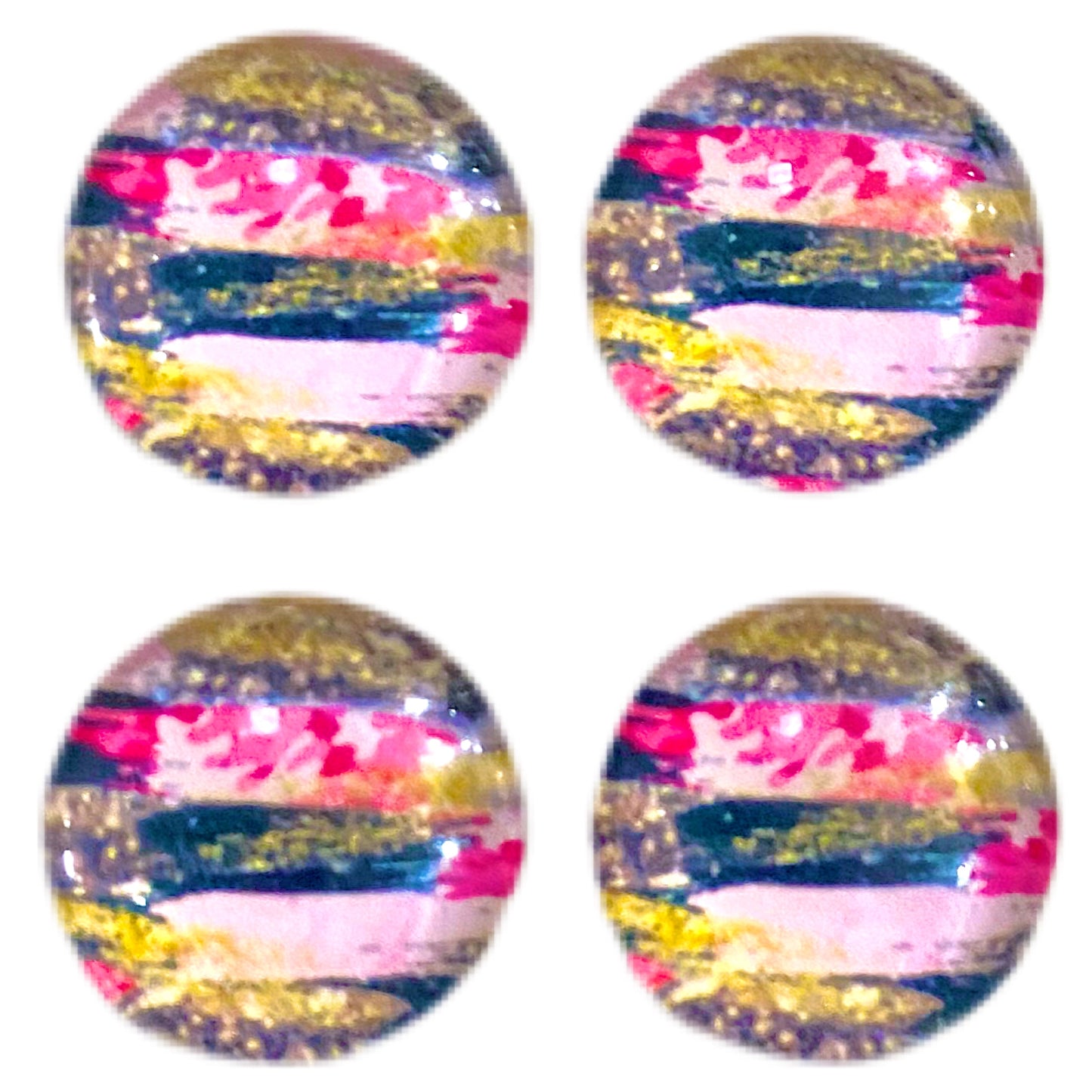 Pink Camo Brushstrokes (Custom)-12mm Glass Cabochon