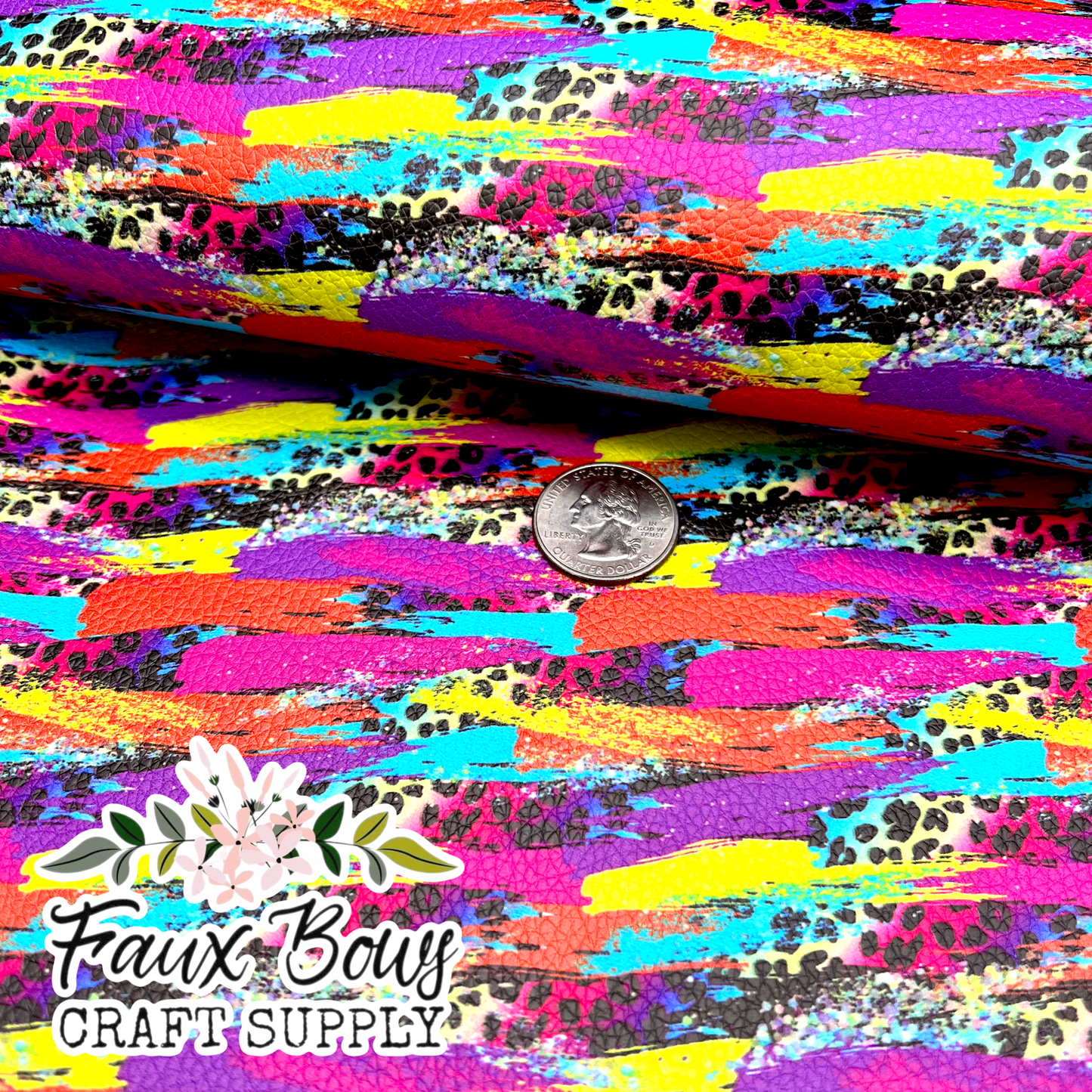 Lisa Vibe Brushstroke Printed Fabric- Ribbed Bullet/DBP/Leather
