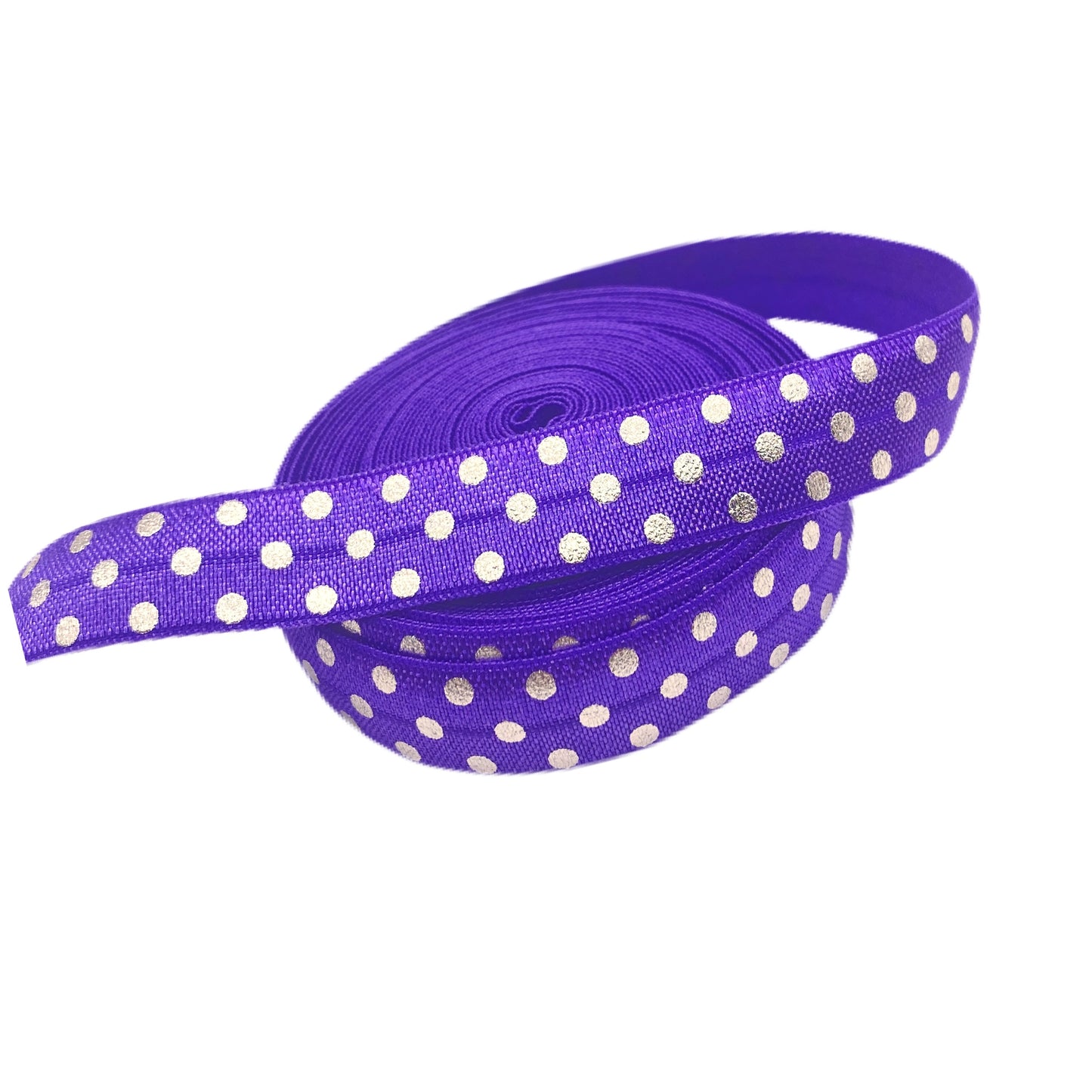 Purple Silver Polka Dot FOE (5 Yards)