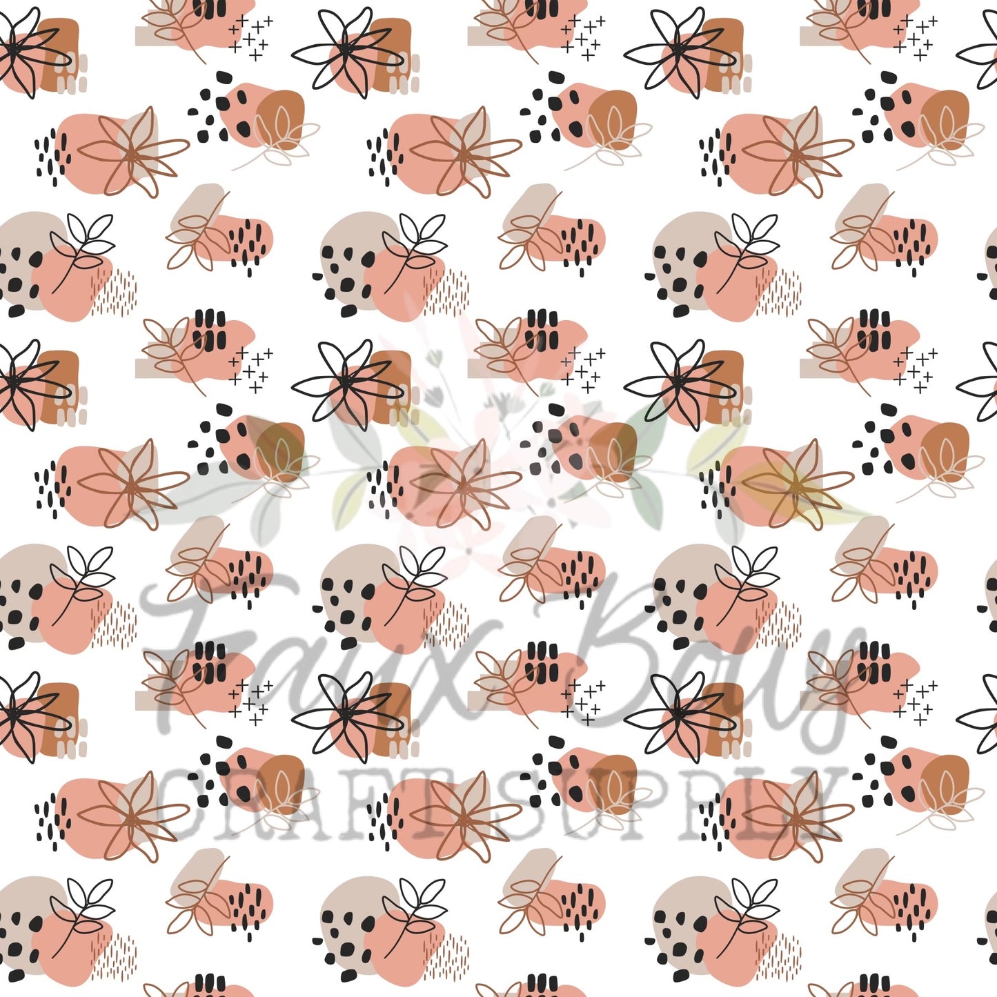 💜Abstract Floral PRINTED Fabric DBP/Leather