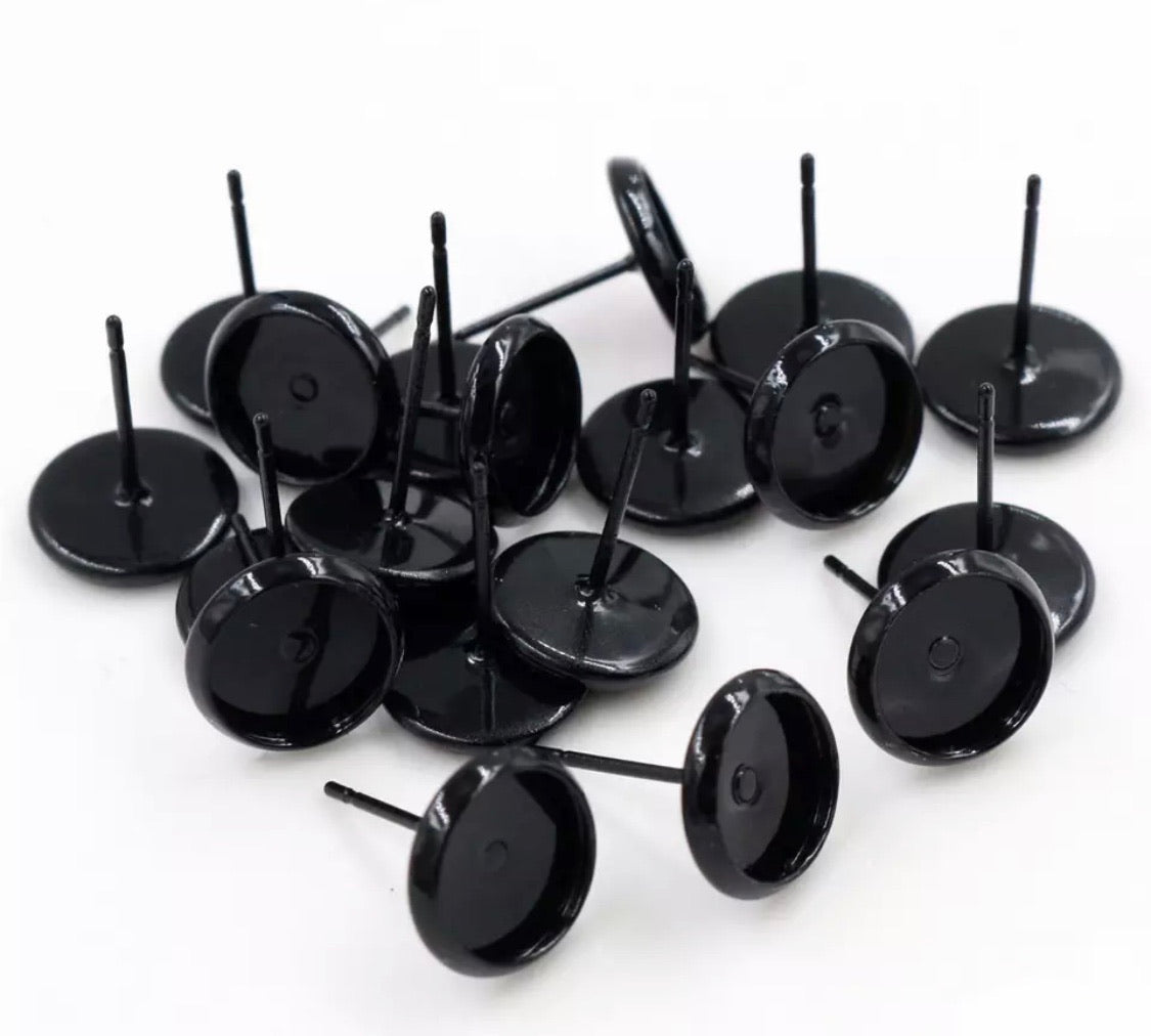 Stud Earring Base-10mm Cabochon