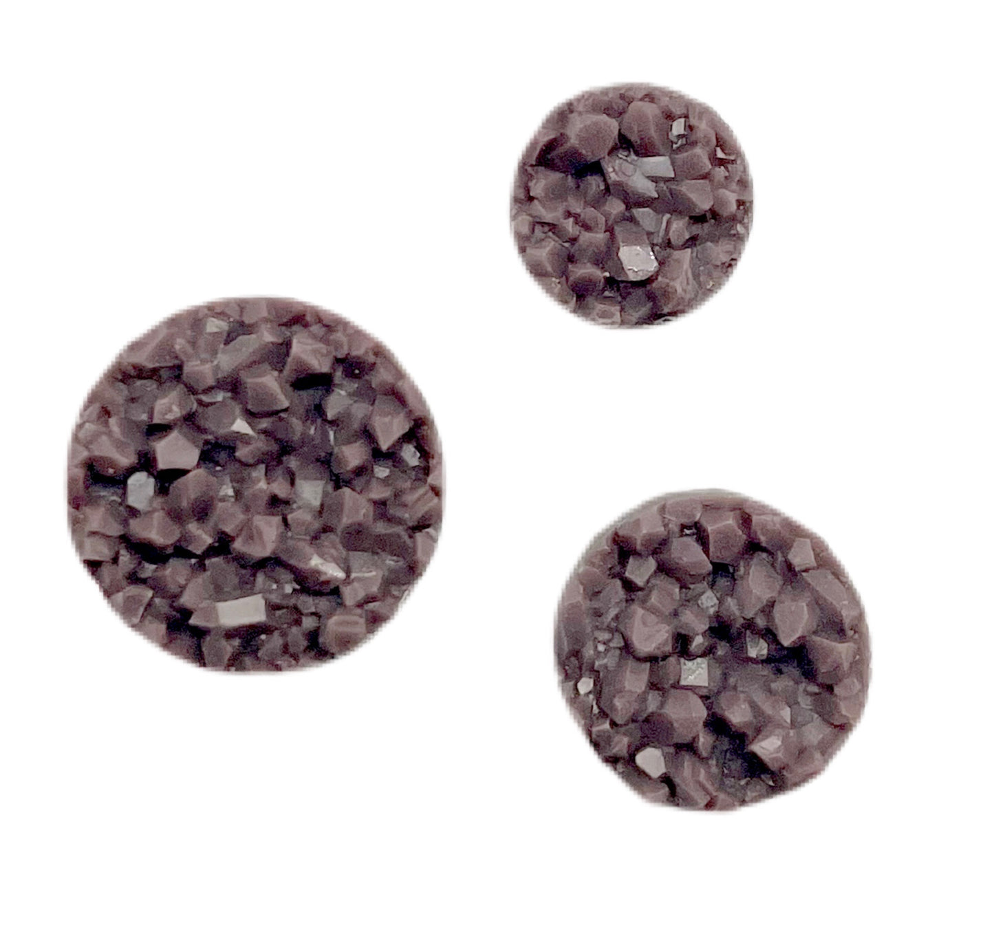 Matte Chocolate Brown 8/10/12mm Druzy Cabochon